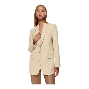 Babaton Aritzia Beige Agency Blazer Women’s Classic Two Button